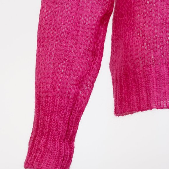 Prada Neon Pink Knit V-Neck Sweater - Picture 6 of 11